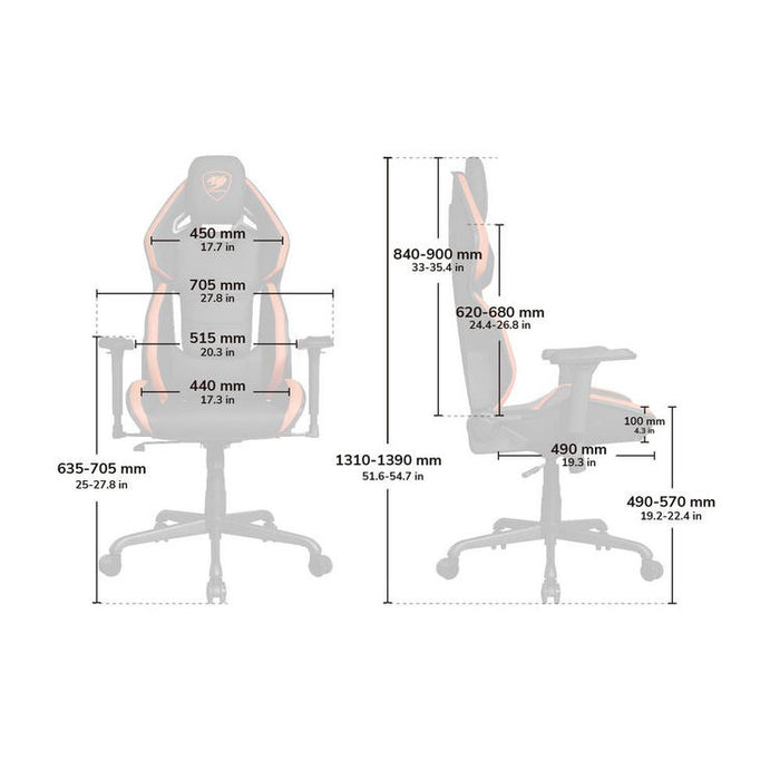 Cougar Hotrod | Play chair - Multi-zone backrest - 3D adjustable armrest - Orange-SONXPLUS Thetford Mines