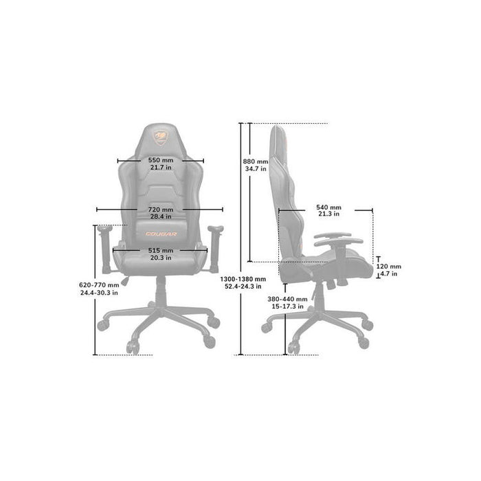 Cougar Armor Air | Play chair - High back with 2 options - 2D adjustable armrest - Black-SONXPLUS Thetford Mines