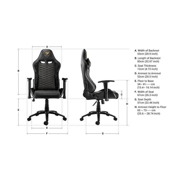 Cougar Outrider | Play Chair - Tilt up to 180 degrees - Embroidered Logo - Black-SONXPLUS Thetford Mines